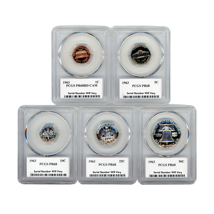 1963 US Proof Set - 5 Coins - PCGS PR68
