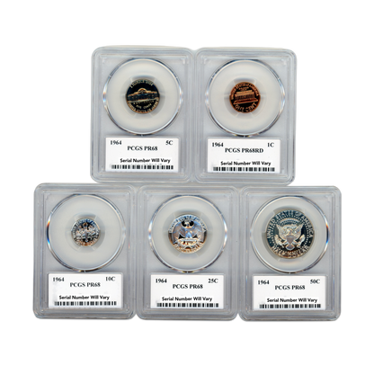 1964 US Proof Set - 5 Coins - PCGS PR68