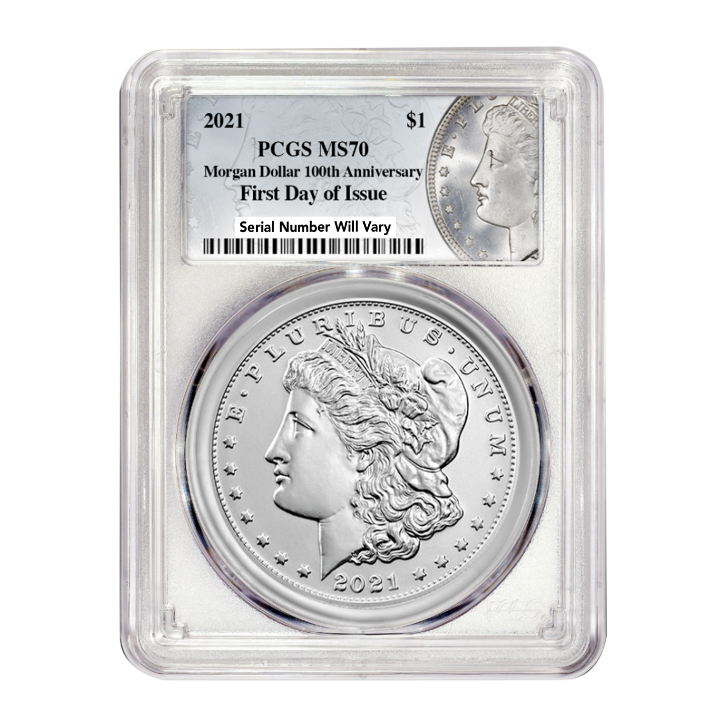 2021-P Morgan Silver Dollar - Philadelphia - PCGS MS70 First Day of Issue