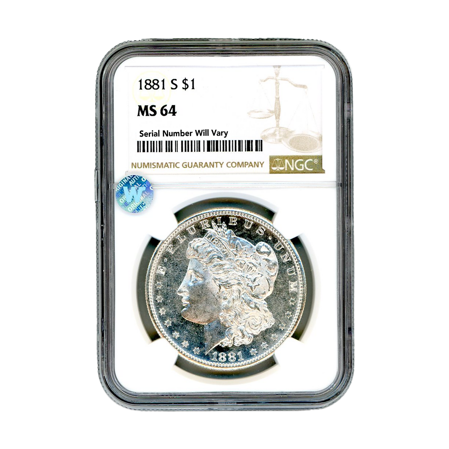 1881 S Morgan Silver Dollar San Francisco - NGC MS64 Sight White