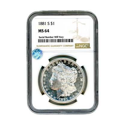 1881 S Morgan Silver Dollar San Francisco - NGC MS64 Sight White