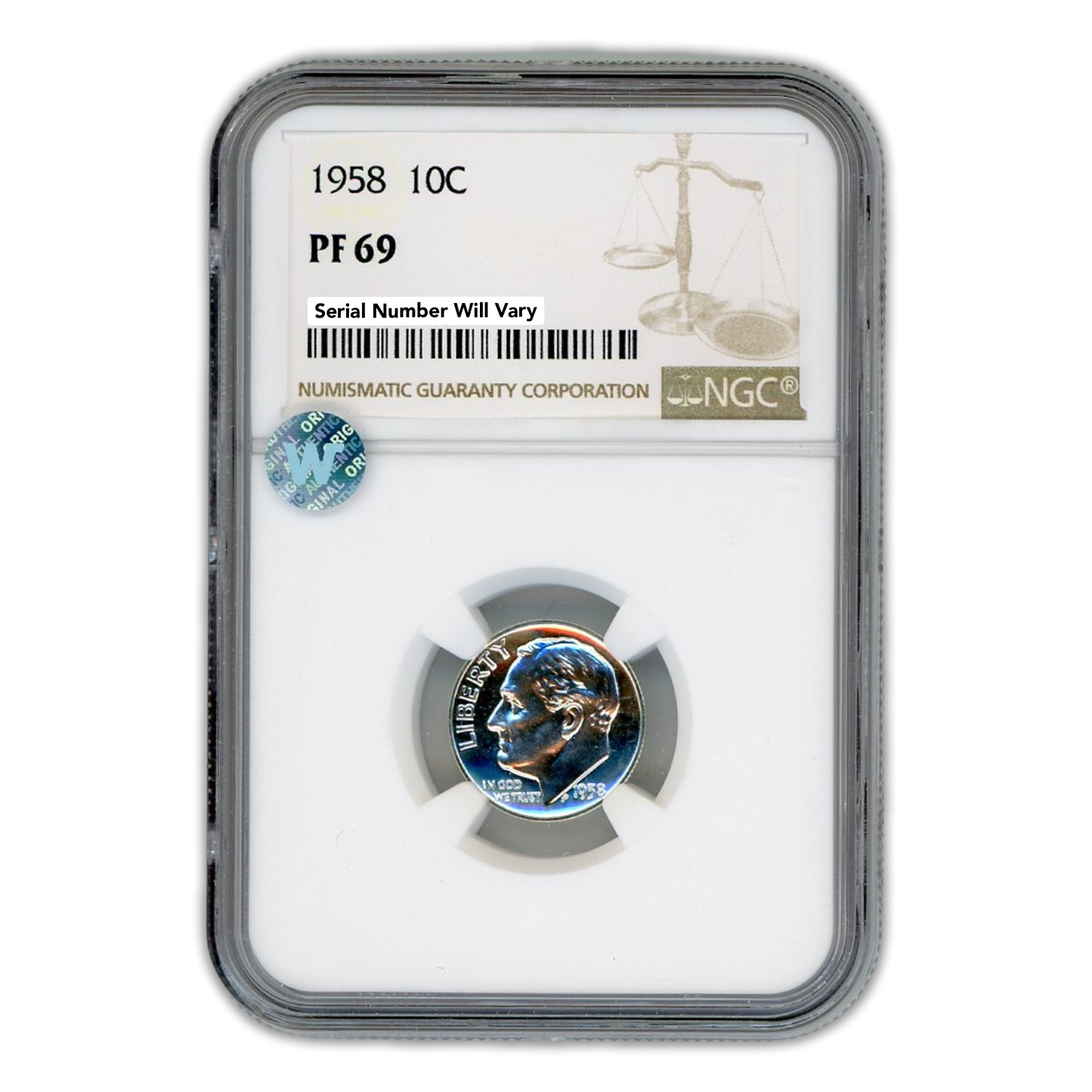 1958 Roosevelt Dime - NGC PF69 Sight White