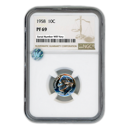 1958 Roosevelt Dime - NGC PF69 Sight White