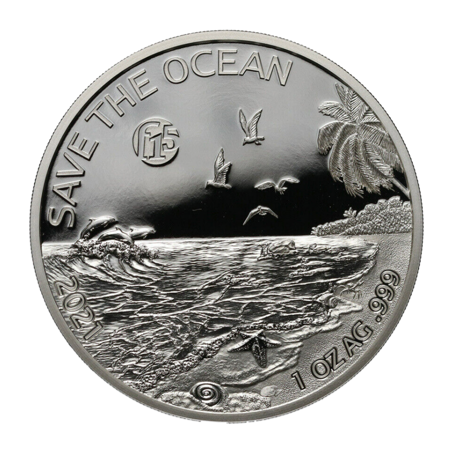 2021 1 oz  Vanatu Save the Ocean Silver