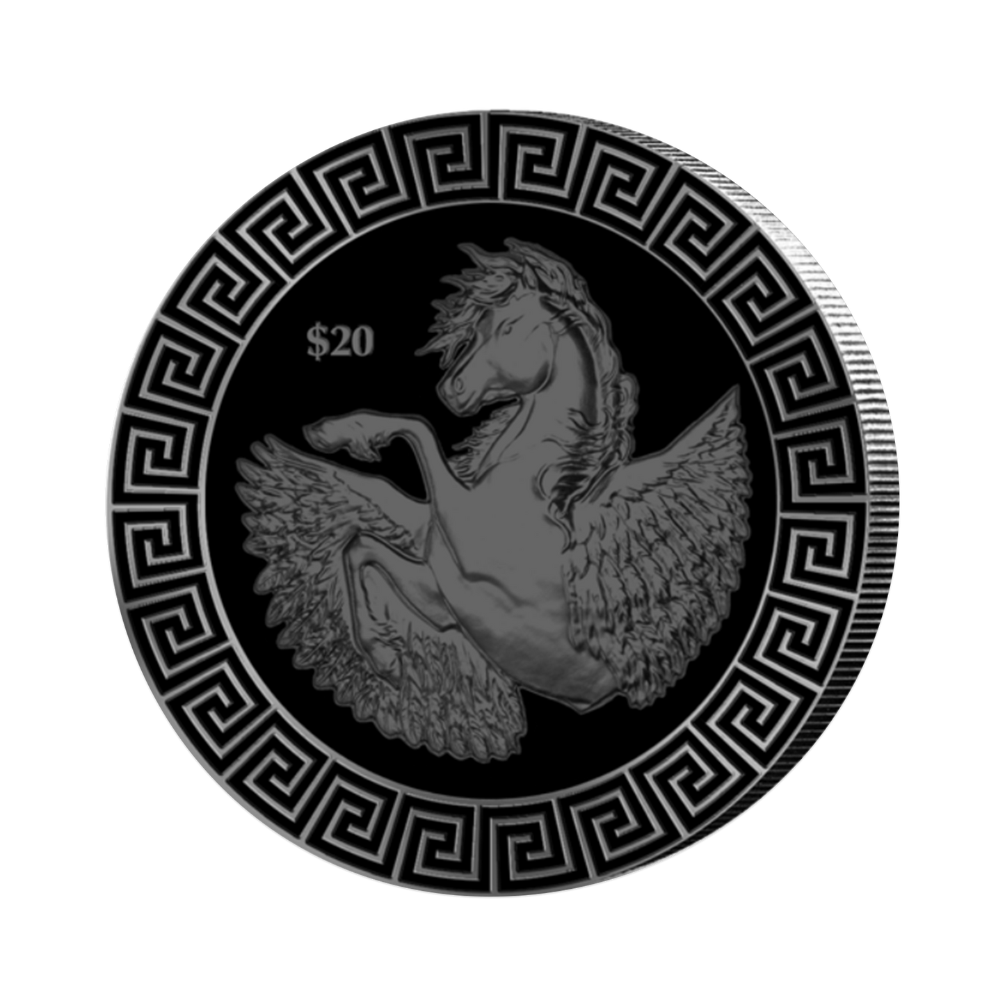 2022 BVI Pegasus - Pearl Black - 2 oz Silver Coin