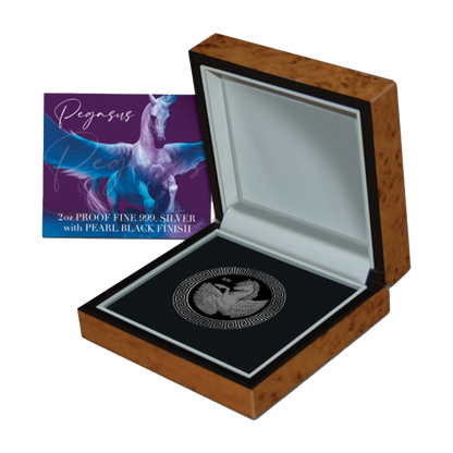 2022 BVI Pegasus - Pearl Black - 2 oz Silver Coin
