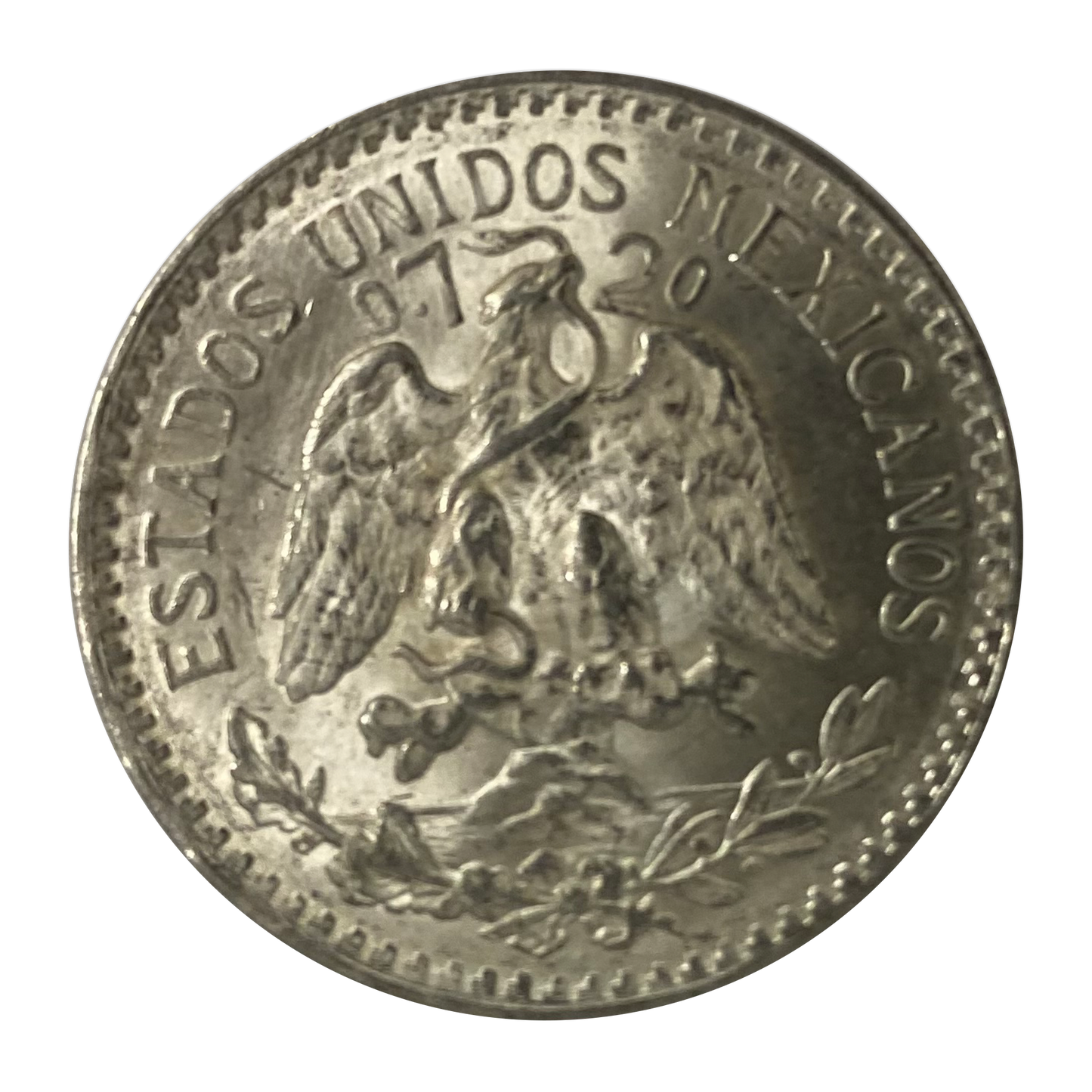 Mexican Fifty Centavos Cap & Rays - .720 Silver - Slider Quality