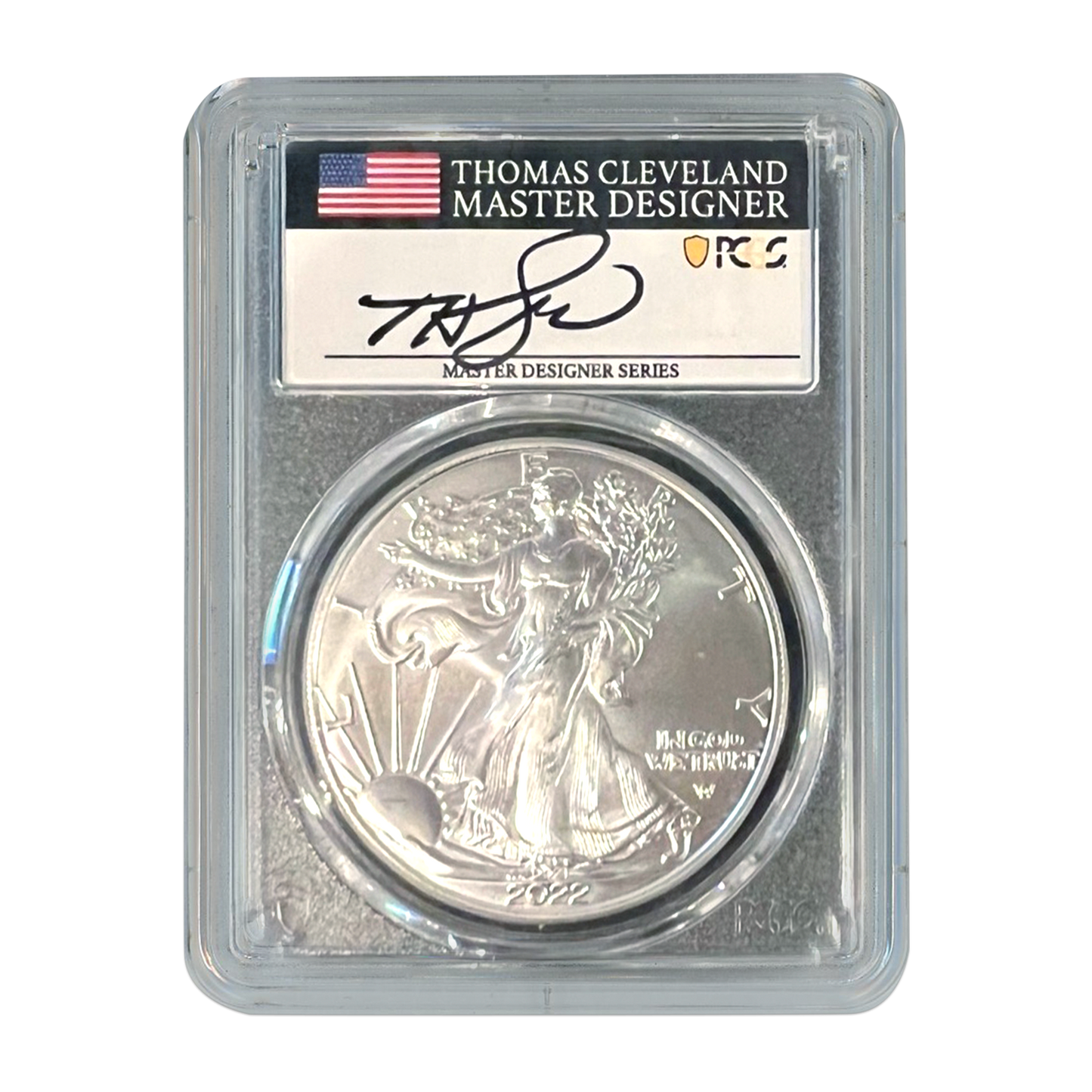 2022 (W) Silver Eagle PCGS MS70 Thomas Cleveland Signature Label