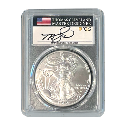 2022 (W) Silver Eagle PCGS MS70 Thomas Cleveland Signature Label