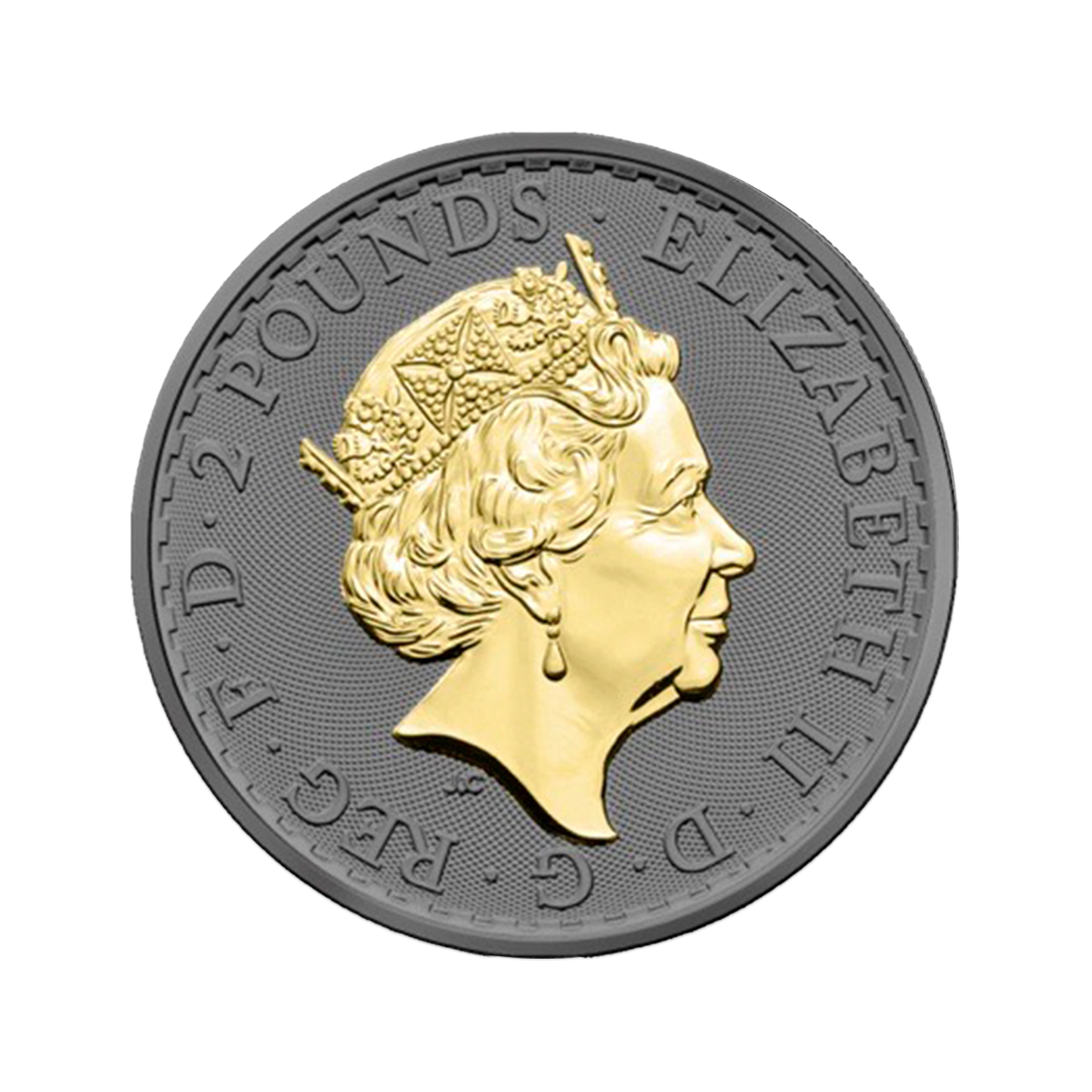 2023 Britannia Black Ruthenium & Gold  Enhanced 1 oz Silver