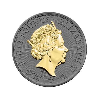 2023 Britannia Black Ruthenium & Gold  Enhanced 1 oz Silver