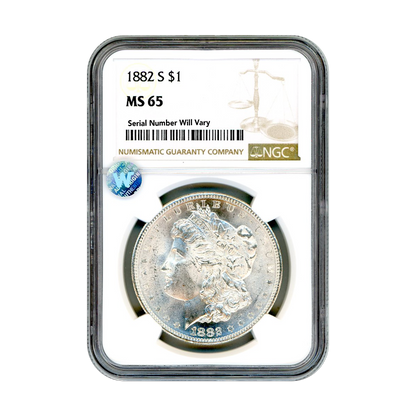 1882 Morgan Silver Dollar San Francisco - NGC MS65 Sight White