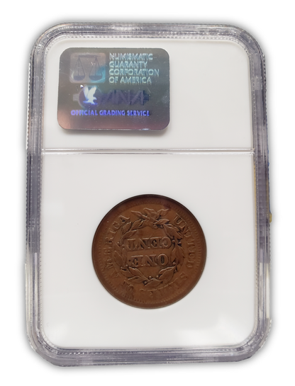 1854 Braided Hair Cent - Philadelphia NGC AU55 BN