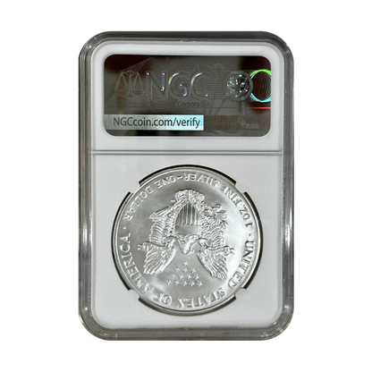 1998 Silver Eagle - Flag Label - NGC MS70 Mercanti Label