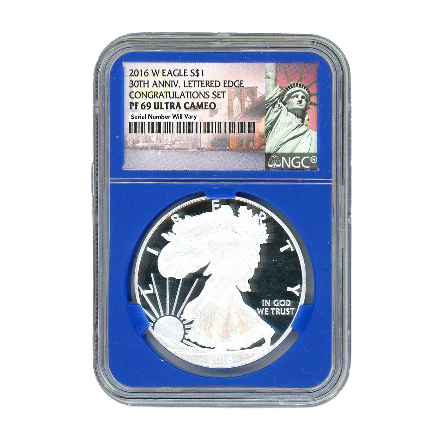 2016 Silver Eagle - Proof - Congratulations - NGC PF69 Blue Core