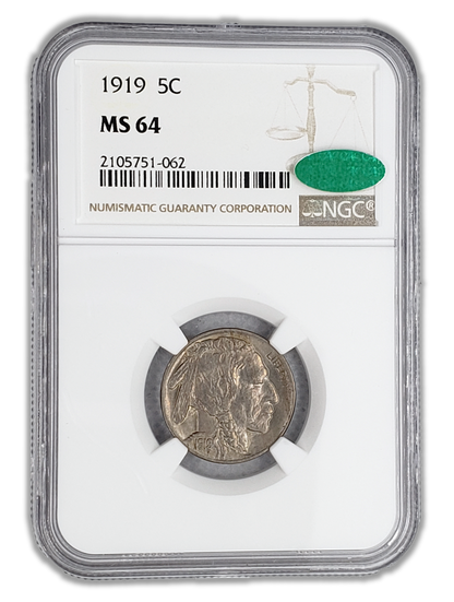 1919 P Buffalo Nickel Philadelphia - NGC MS64 CAC