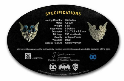 2022 5 oz DC Comics Batman Silver