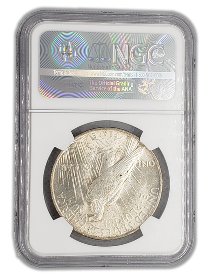 1922 Peace Silver Dollar Philadelphia - NCG AU58 Extra Hair