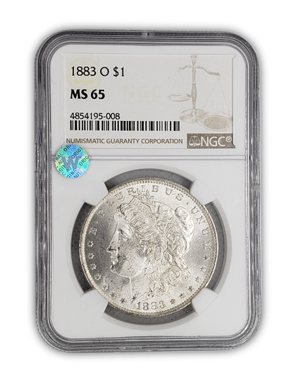 1883 O Morgan Silver Dollar - New Orleans NGC MS65 Sight White