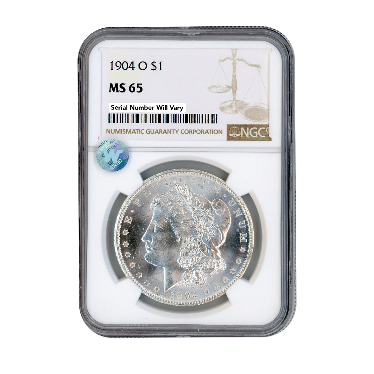 1904 O Morgan Silver Dollar New Orleans NGC MS65 Sight White