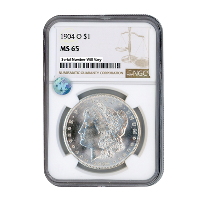 1904 O Morgan Silver Dollar New Orleans NGC MS65 Sight White