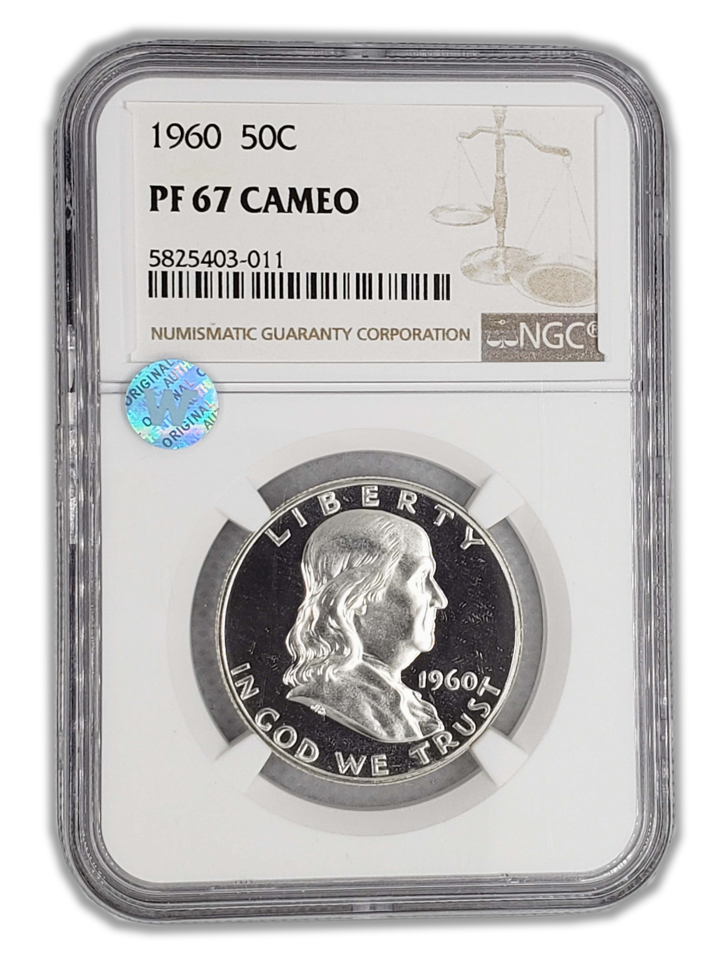 1960 Franklin Silver Half Dollar - NGC PF67 Cameo - Sight White