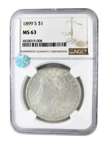 1899 Morgan Silver Dollar San Francisco - NGC MS63 Sight White