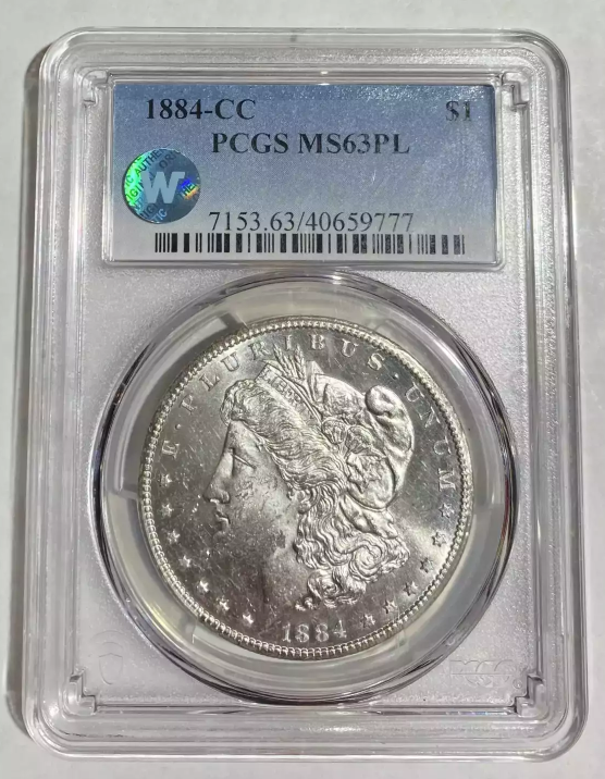 1884 Morgan Silver Dollar Carson City - PCGS MS63 Sight White Proof Like