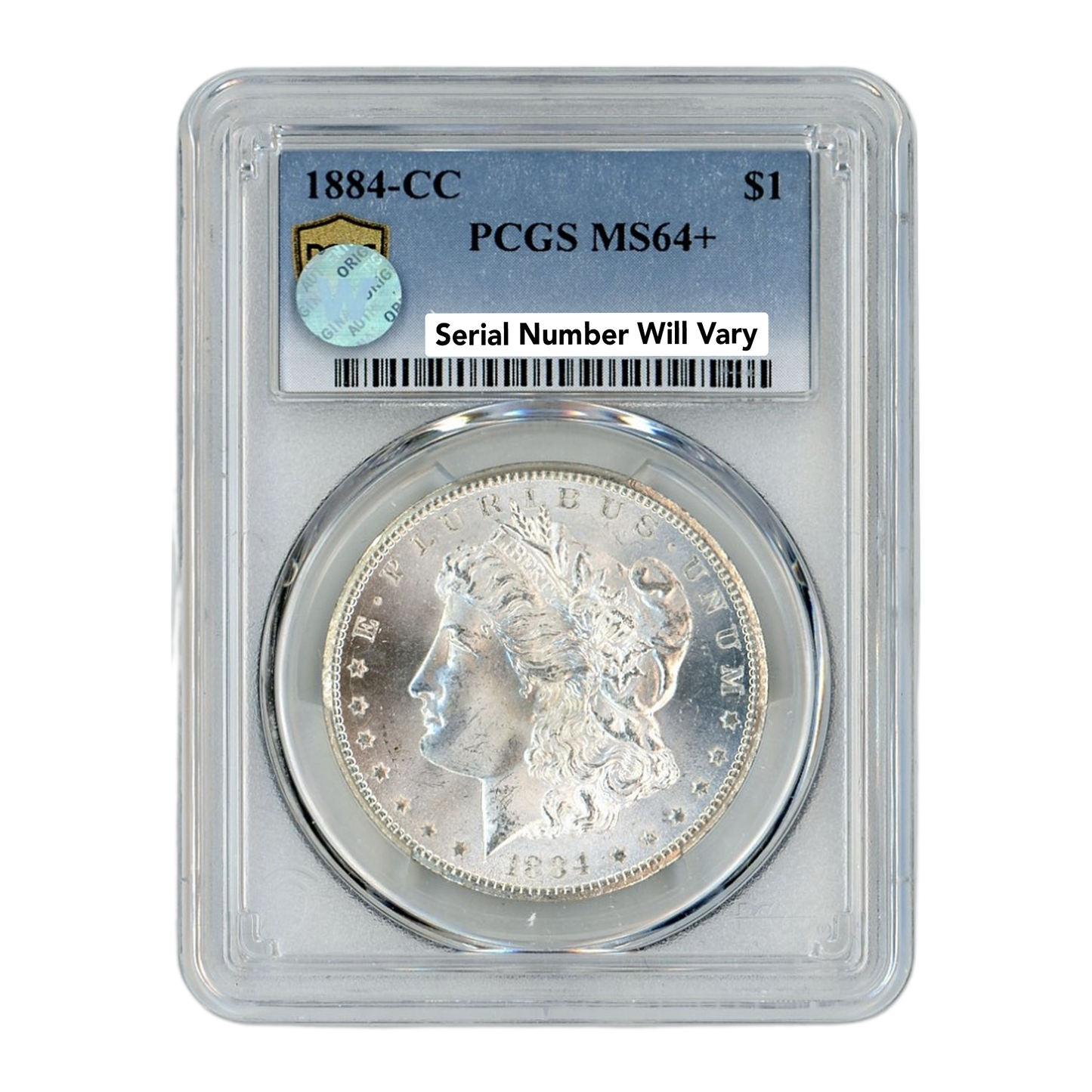 1884 Morgan Silver Dollar Carson City - PCGS MS64+ Sight White