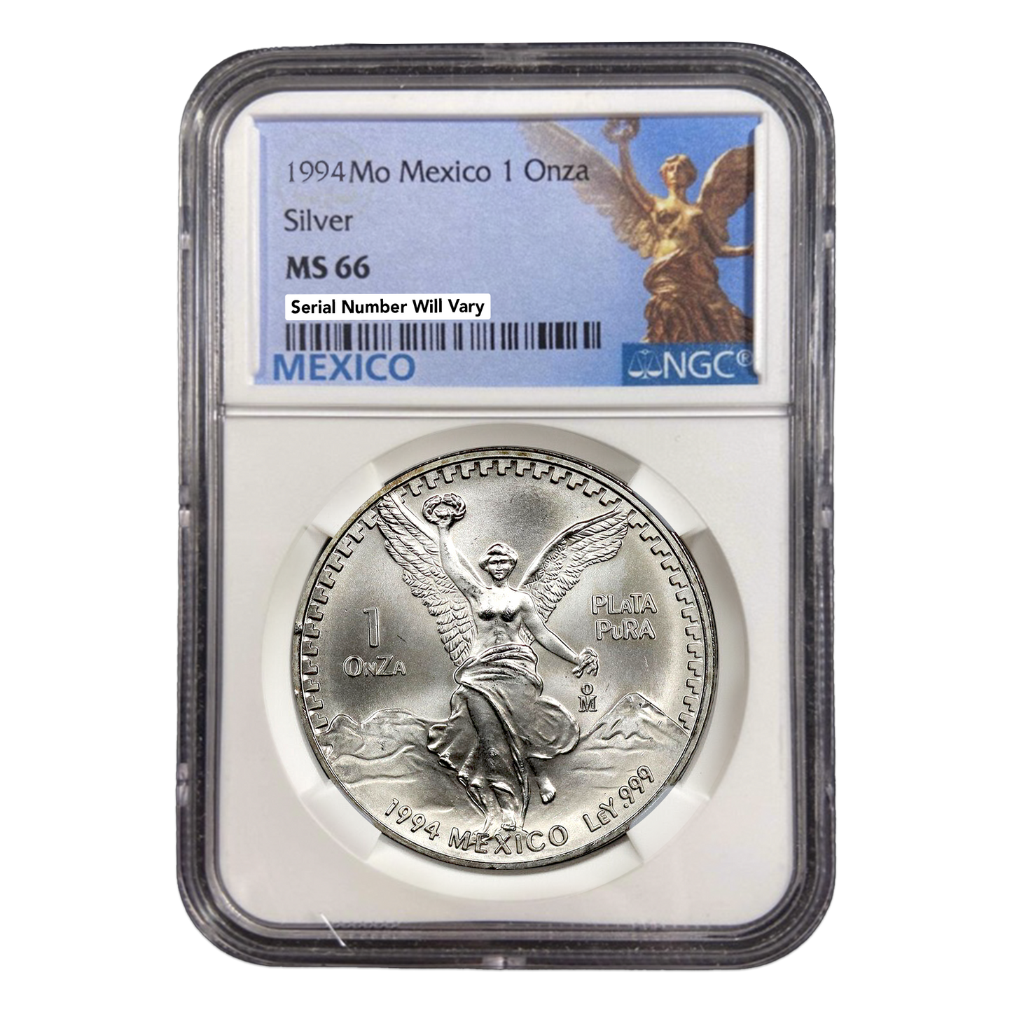1994 1 oz Mexican Libertad Silver Coin - NGC MS66