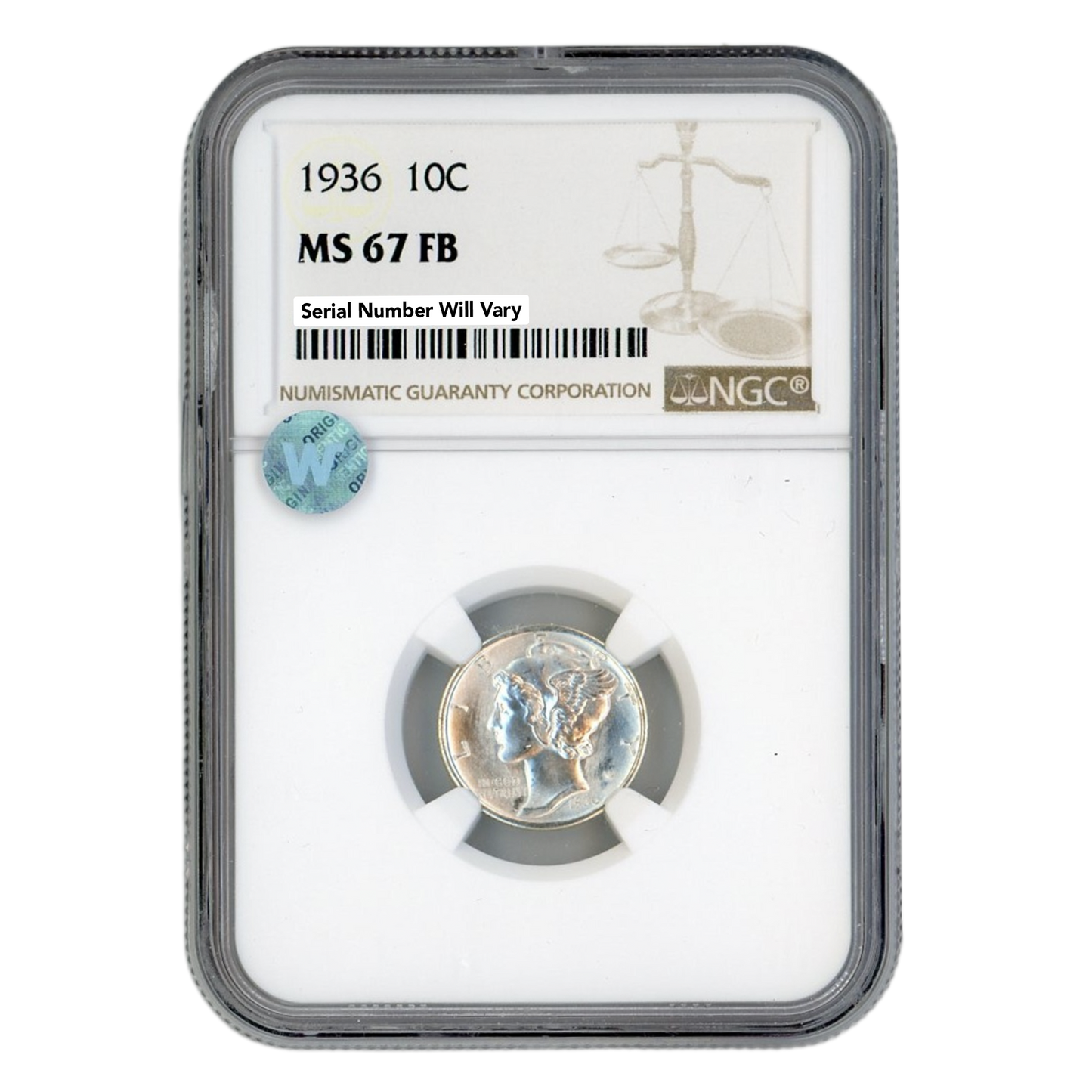 1936 Mercury Dime - NGC MS67 FB Sight White