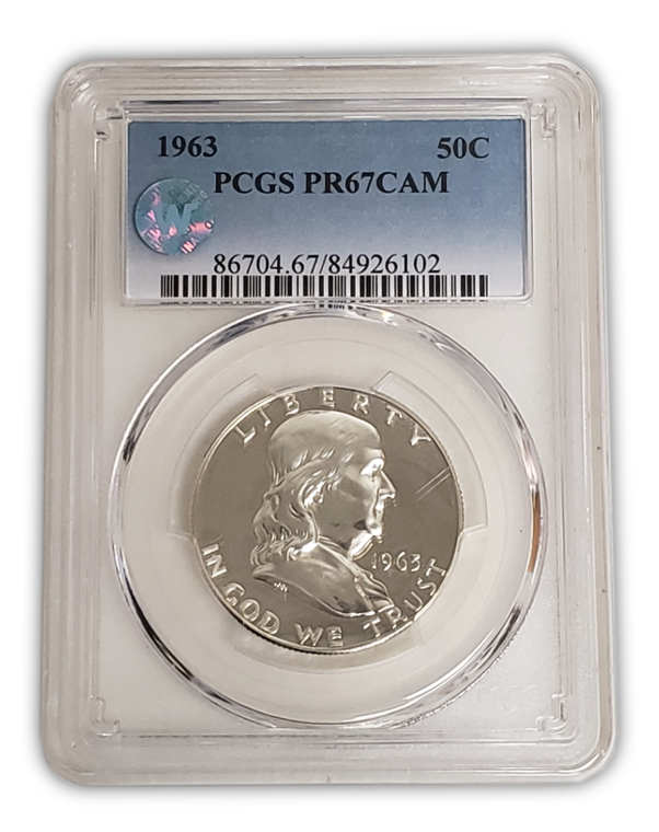 1963 Franklin Silver Half Dollar - PCGS PR67 Cameo Sight White