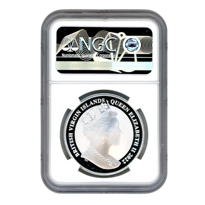 2022 BVI Walking Liberty- 75th Anniv. - 1 oz Reverse Silver Coin NGC PF70