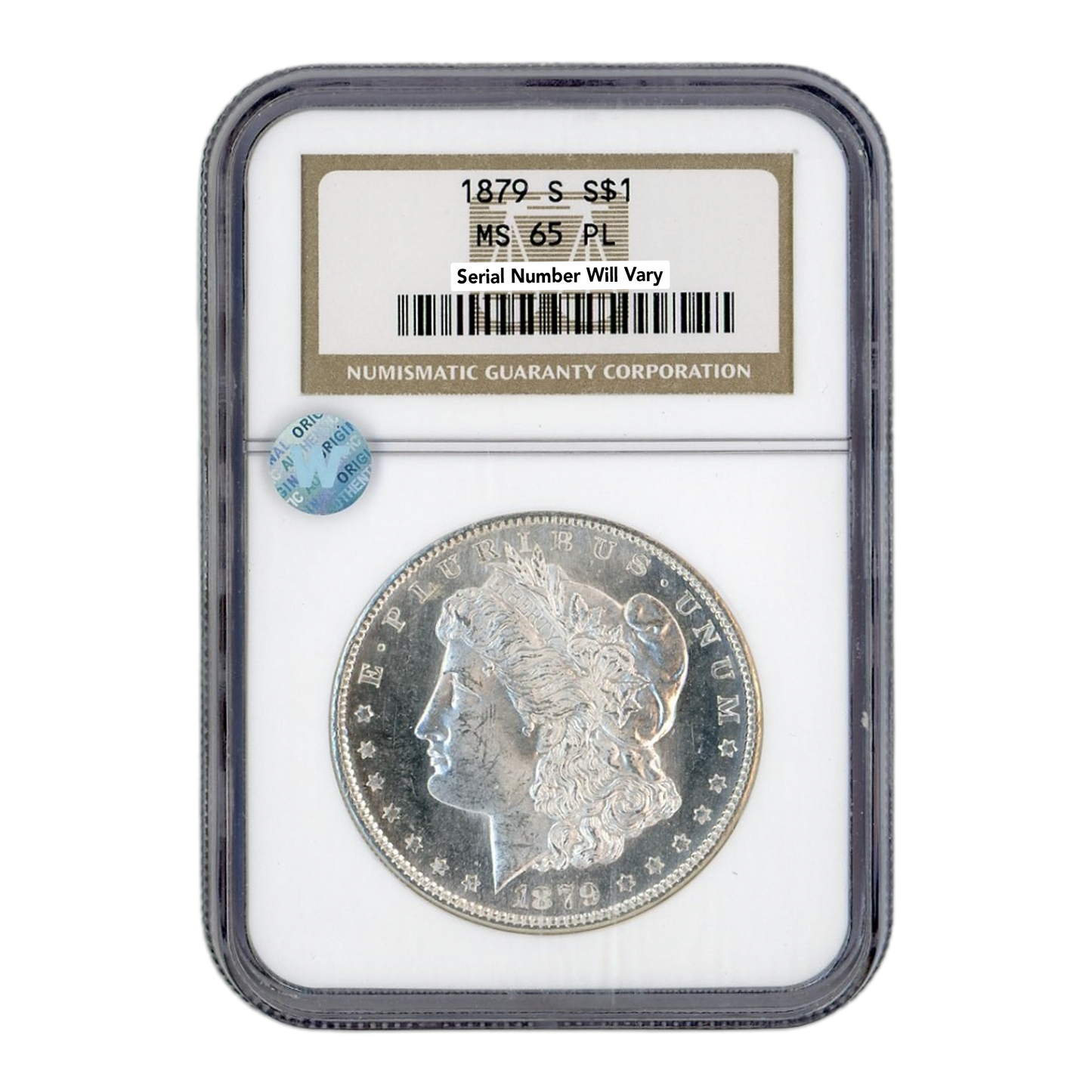 1879-S Silver Morgan Dollar San Francisco - NGC MS65 PL Sight White