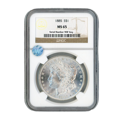 1885 Morgan Silver Dollar Philadelphia - NGC MS65 Sight White