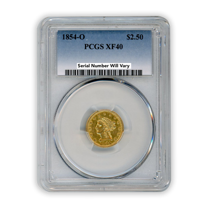 1854 O $2.5 Gold Liberty - PCGS XF40