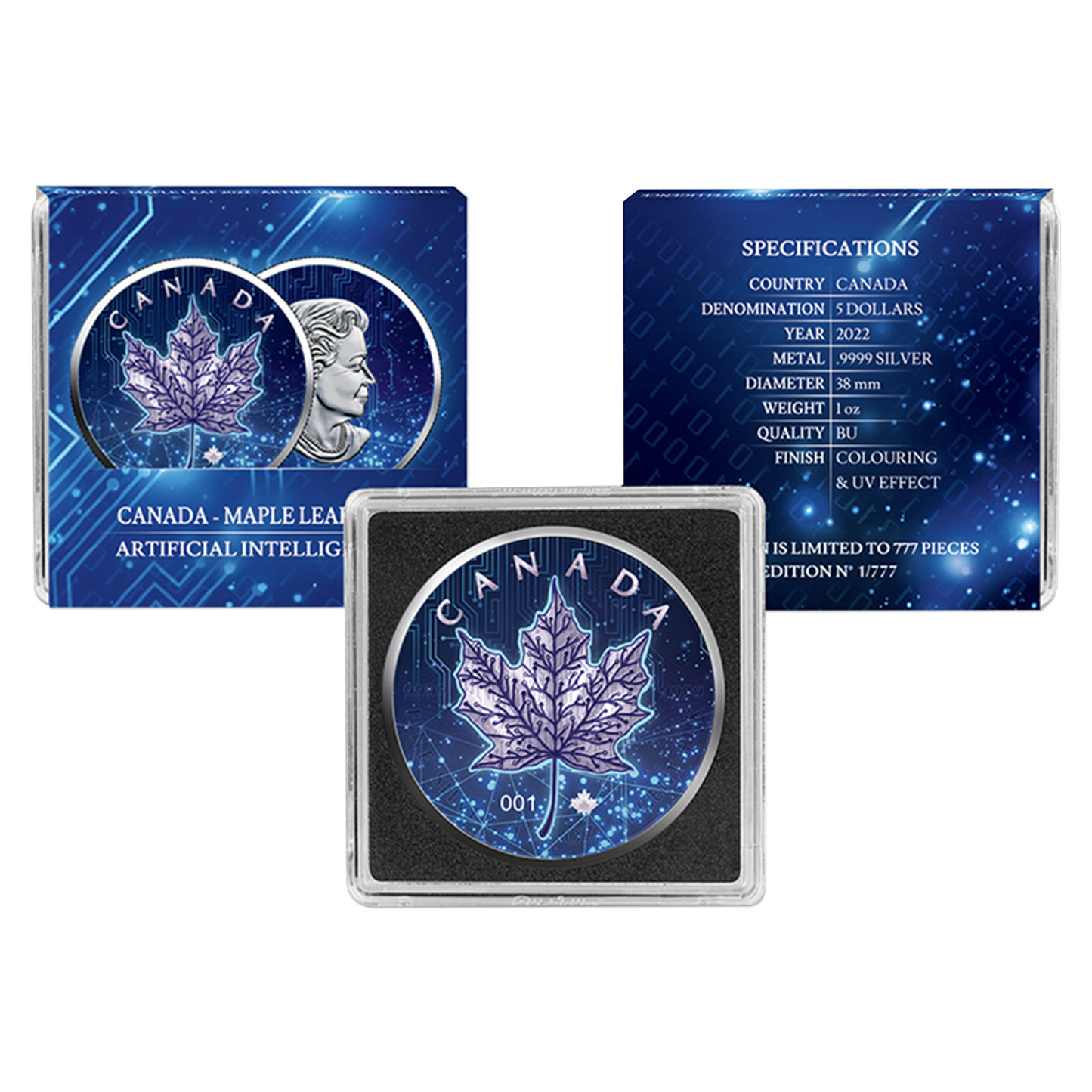 2022 1 oz Candian Maple Silver Artificial Intelligence