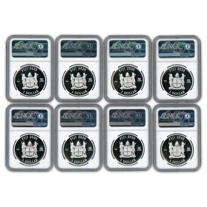 2020 Fiji Harry Potter Silver Dollar 8pc Set NGC PF70