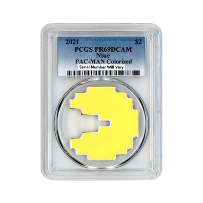 2021 PAC-MAN 40th Anniversary 1oz Silver Colorized Coin - PCGS PR69DCAM