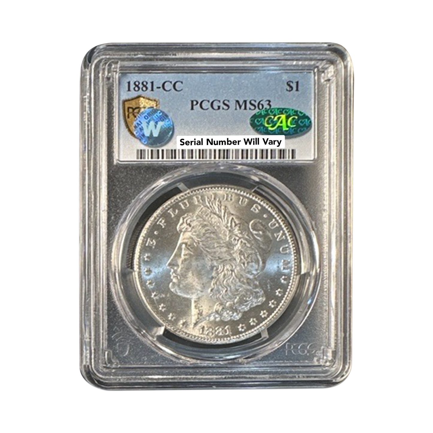 1881-CC Morgan Silver Dollar Carson City - CAC Label - PCGS MS63 Sight White