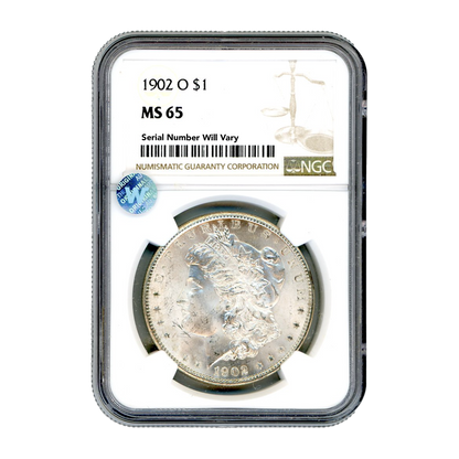 1902-O Morgan Silver Dollar New Orleans - NGC MS65 Sight White