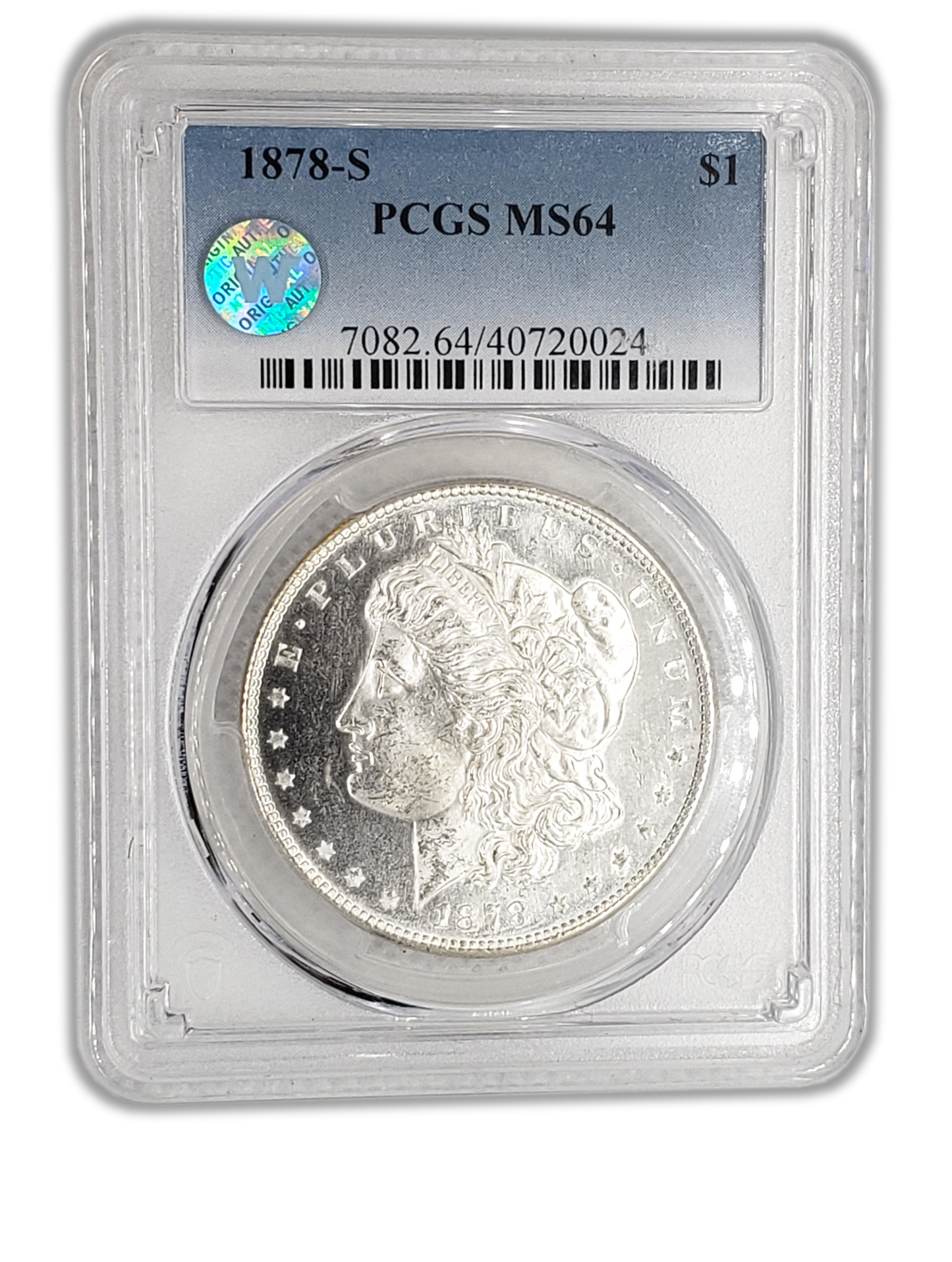1878-S Morgan Silver Dollar San Francisco - PCGS MS64 Sight White