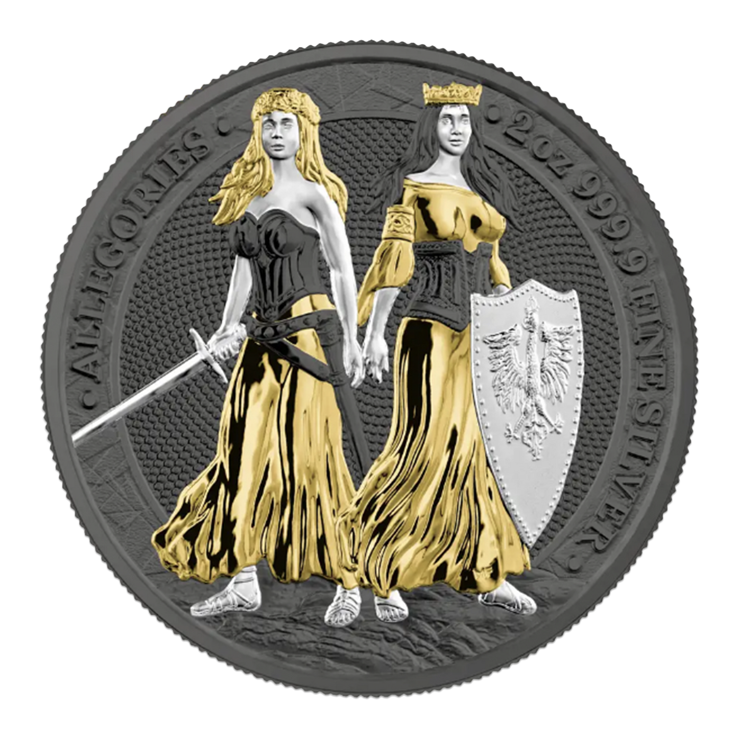 2022 Polonia & Germania Allegories - 2 oz Silver Ruthenium