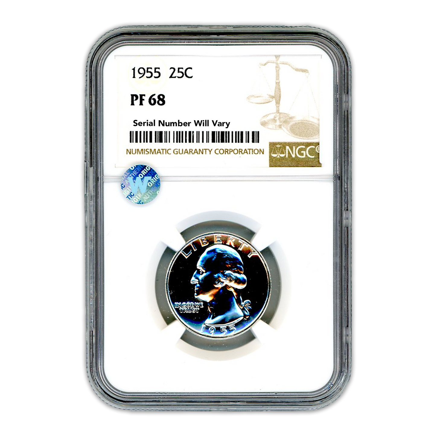 1955 Washington Silver Quarter Philadelphia - NGC PF68 Sight White