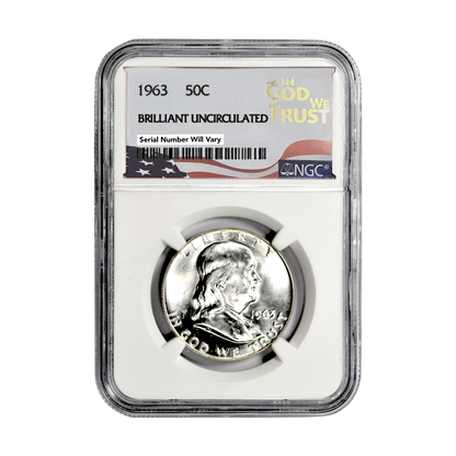 1963-P Franklin Half Dollar Philadelphia In God We Trust Label - NGC