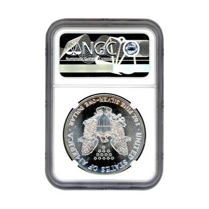 1987(S) Silver Eagle San Francisco - NGC MS69 David Moti Signature Label