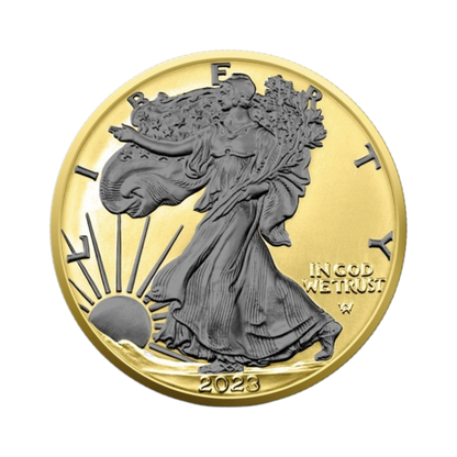 2023 Silver Eagle Reverse Black Ruthenium & Gold Enhanced 1 oz Silver