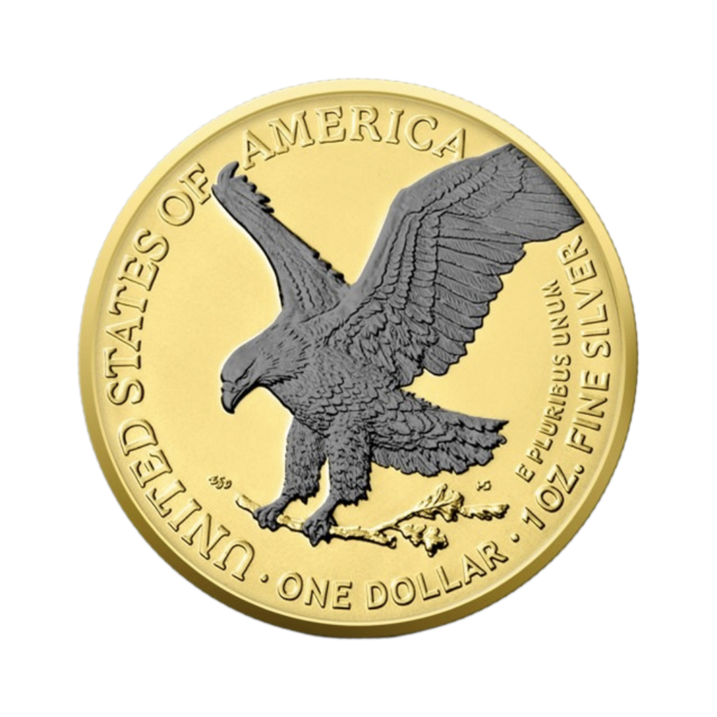 2023 Silver Eagle Reverse Black Ruthenium & Gold Enhanced 1 oz Silver
