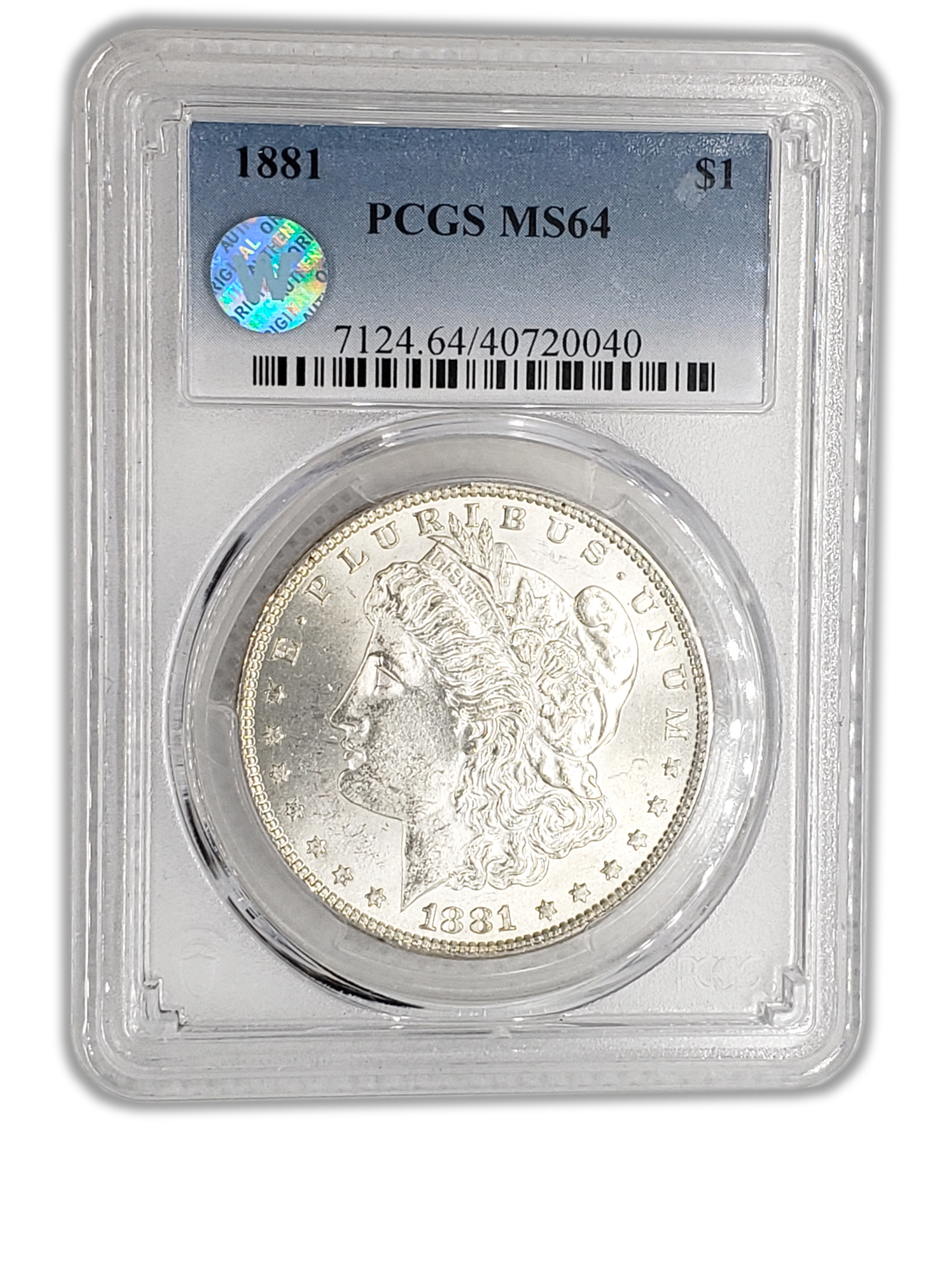 1881 Morgan Silver Dollar Philadelphia - PCGS MS64 Sight White