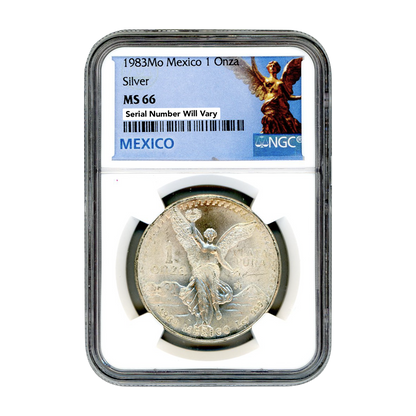 1983 Mexican Libertad - 1oz Silver  NGC MS66